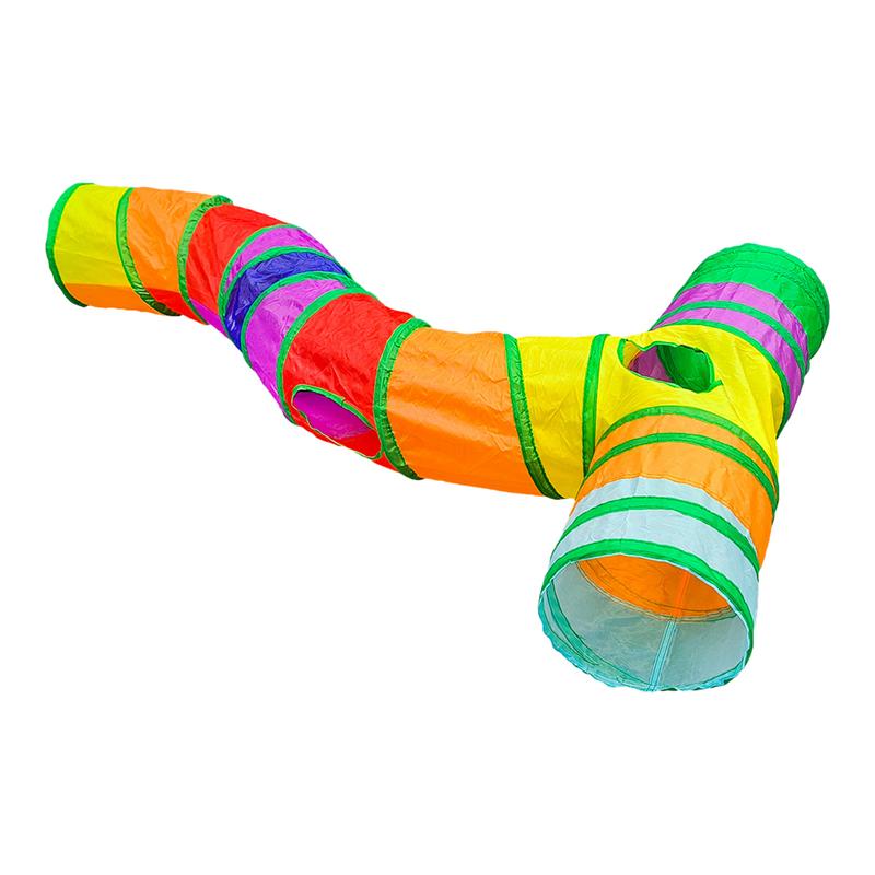 Cat Tunnel Toy - แมวหลอดและอุโมงค์ T รูปร่าง Cat TRACK ของเล่นแมวเล่นอุโมงค์สัตว์เลี้ยงแมวของเล่นแบบพกพาสัตว์อุโมงค์ในร่มของเล่นแมว