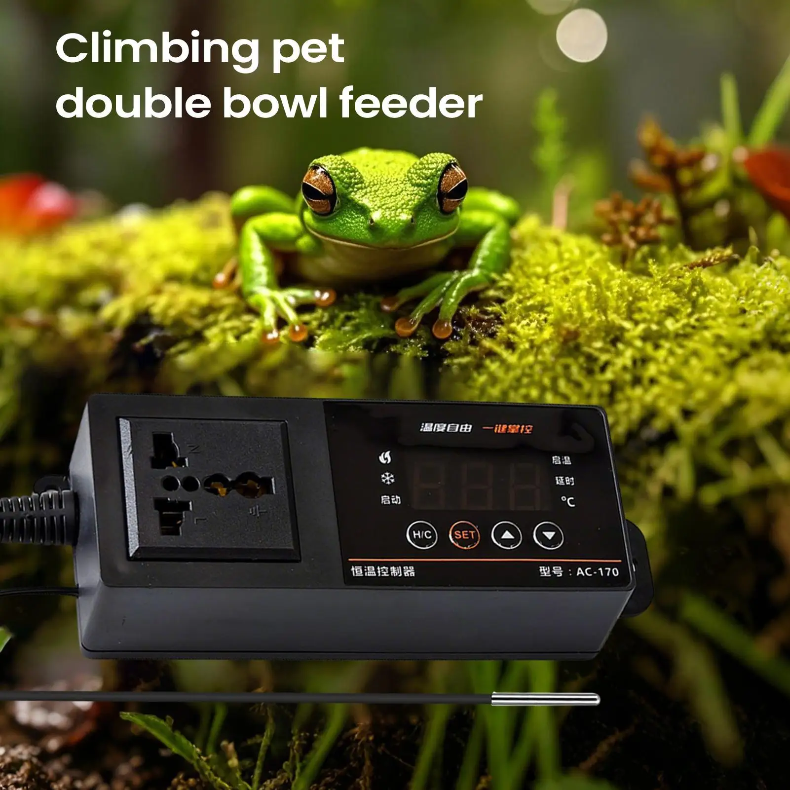Pet Supplies Uk - เทอร์โมสตัทสำหรับตู้เลี้ยงสัตว์เลื้อยคลาน จอแสดงผล LED อุปกรณ์สัตว์เลี้ยงดิจิตอล พร้อมถ้วยดูด ปลั๊กเทอร์โมสตัทสำหรับปลูกต้นไม้