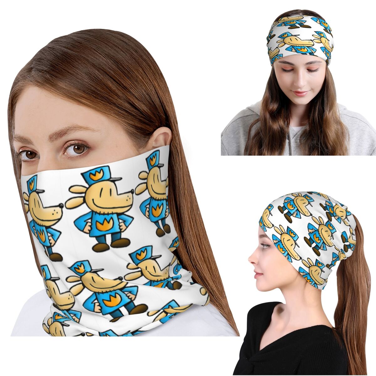 Dog Bandana Scarf - ด็อกแมน คอมเมดี้ กราฟิก โนเวล ผ้าพันคอ ผ้าปิดคอ