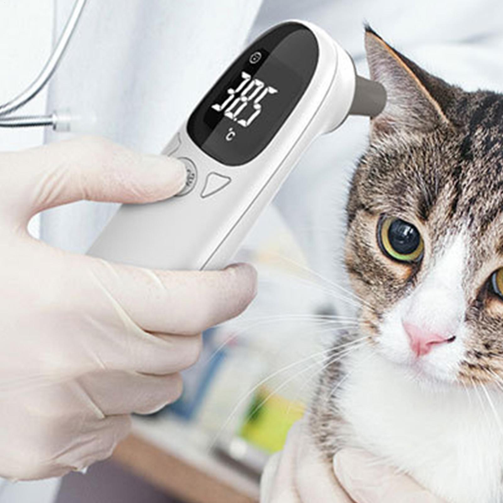 Pet Supplies Vet - เครื่องวัดอุณหภูมิหูสุนัขและแมว เครื่องวัดอุณหภูมิสัตว์แบบอิเล็กทรอนิกส์ แบบไม่สัมผัส สำหรับใช้ในบ้าน อุปกรณ์สัตวแพทย์