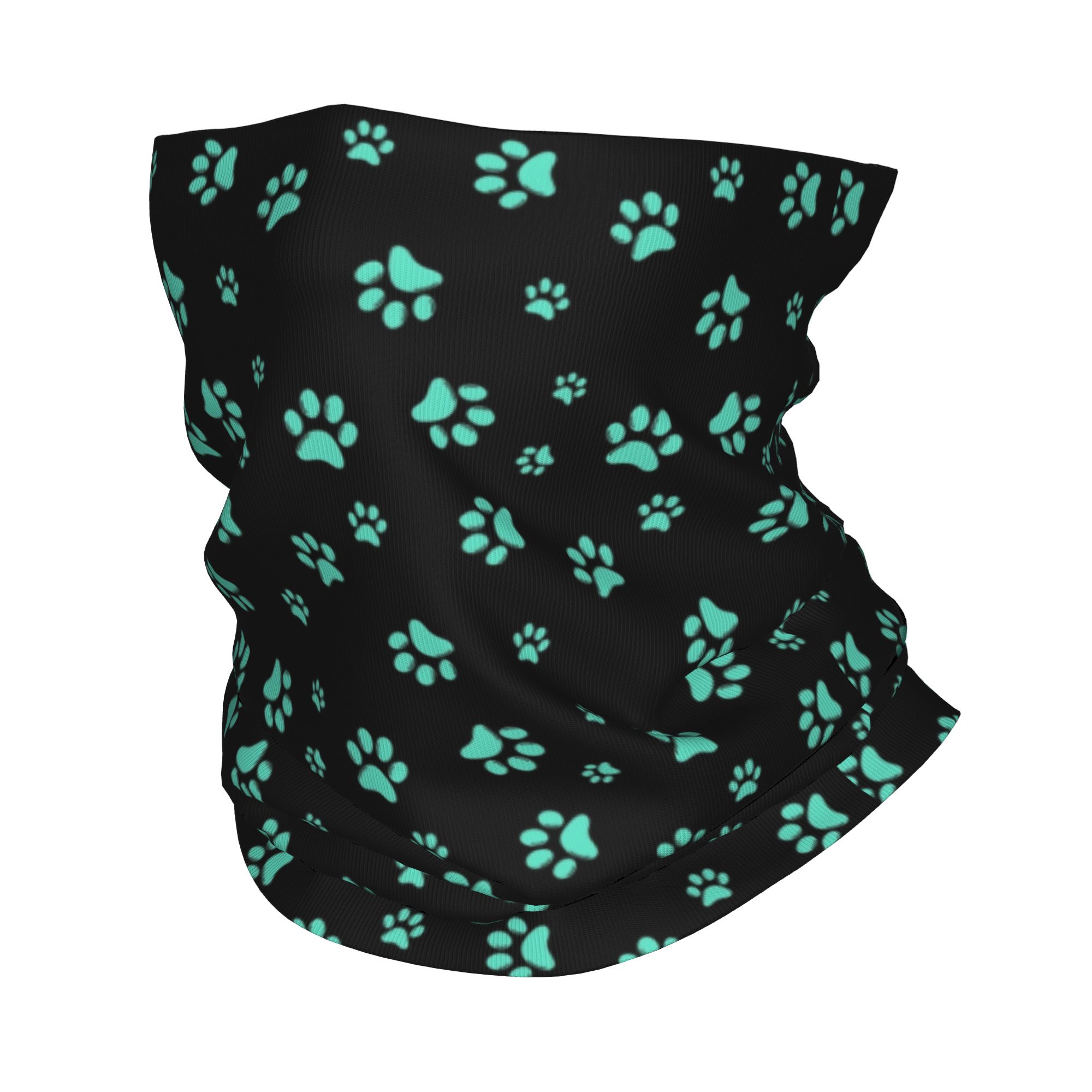 Dog Bandana Scarf - ผ้าพันคอ/ผ้าคลุมหน้าลายอุ้งเท้าสุนัขแบบกำหนดเอง สำหรับเดินป่า ตั้งแคมป์ ผู้หญิง ผู้ชาย ผ้าพันคอ