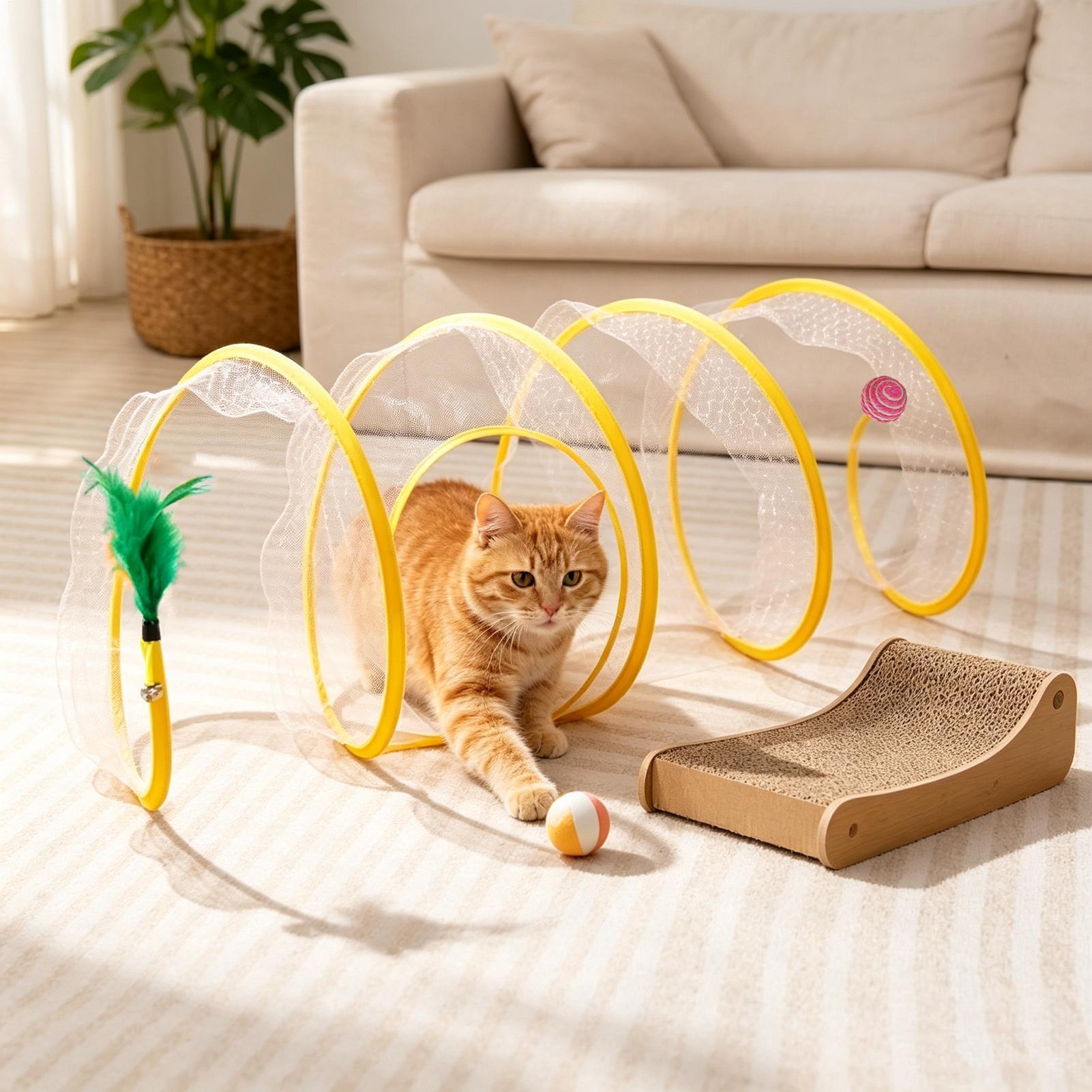 ของเล่นแมวแบบอุโมงค์เกลียว พับ - Cat Tunnel Toy บทวิจารณ์และราคา