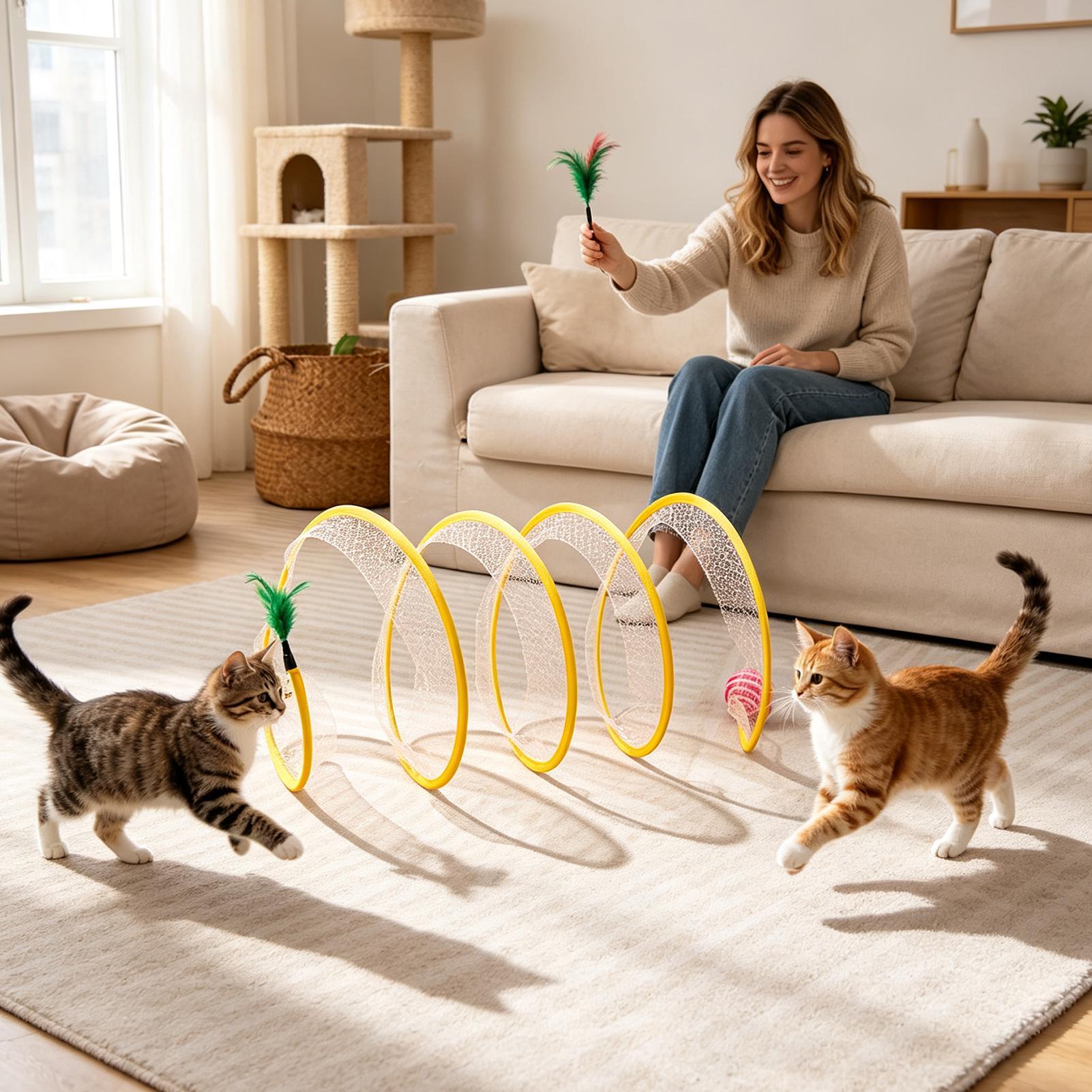 ของเล่นแมวแบบอุโมงค์เกลียว พับ - Cat Tunnel Toy บทวิจารณ์และราคา