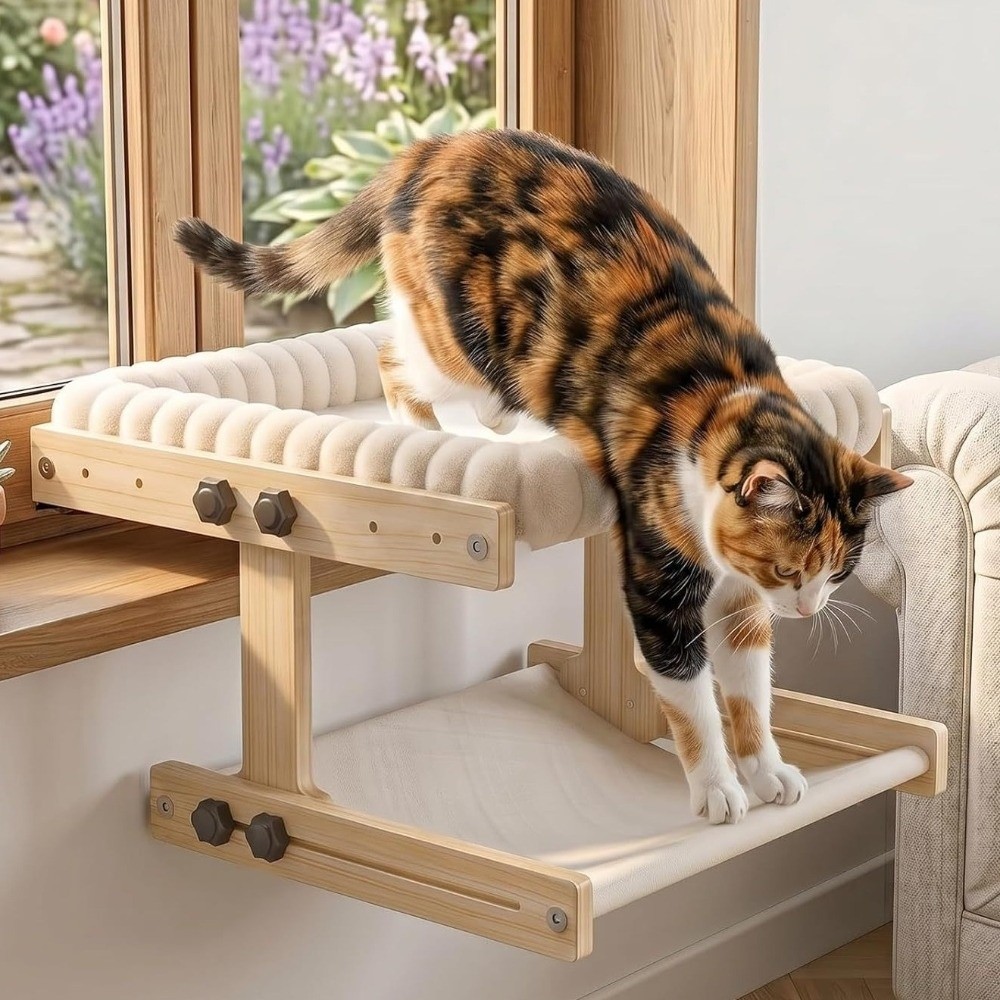 ที่นอนแมวติดหน้าต่างแบบปรับได้ - Cat Window Perch บทวิจารณ์และราคา