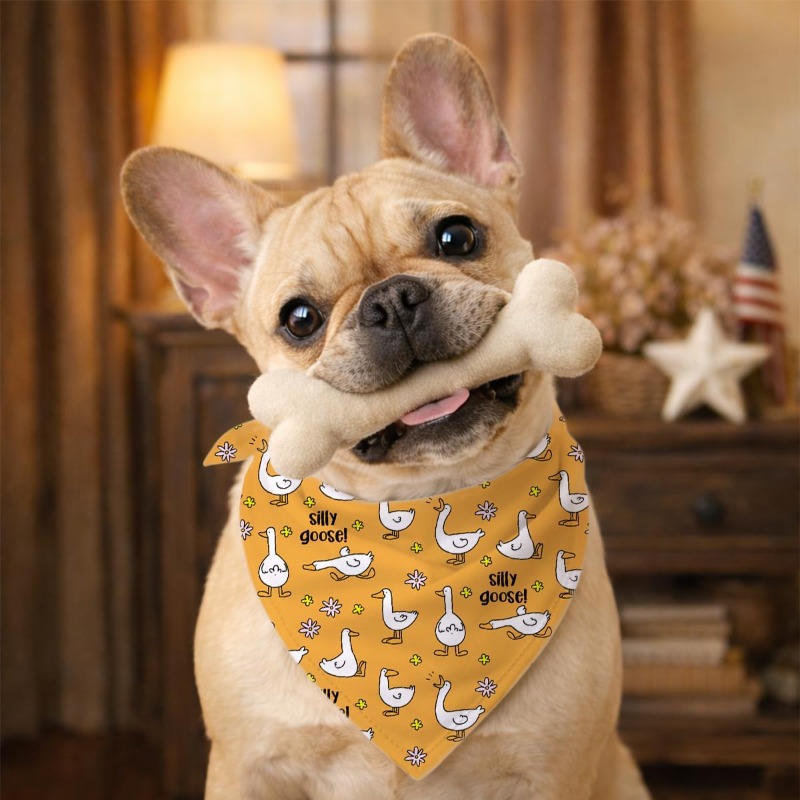 ผ้าพันคอสุนัขลายห่านน่ารัก เหม - Dog Bandana Scarf บทวิจารณ์และราคา